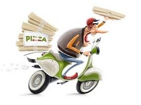 Livraison alimentaire en cyclo pizza